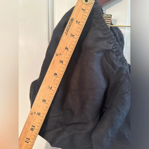 NWT! BODEN Halter Neck Cut Out Linen Crop Top US 12 Black Poof Sleeves Tie CUTE - Picture 15 of 15